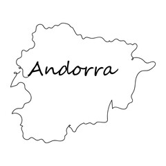 Map of Andorra - one line drawing. Vector illustration continuous line drawing.