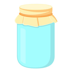 Cartoon closed empty glass jar