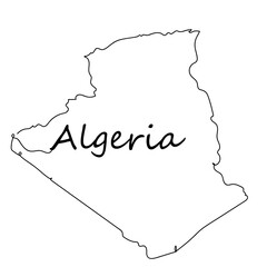 Map of Algeria- one line drawing. Vector illustration continuous line drawing.