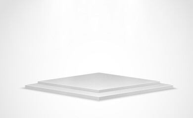 White podium or platform with spotlights. A pedestal for rewarding the winners.	
