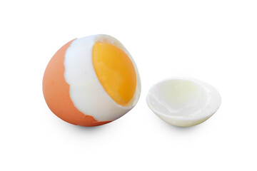 Boiled egg isolated on white background cutout