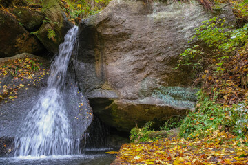 Autumn at the Gelobtbach waterfall/Saxon Switzerland