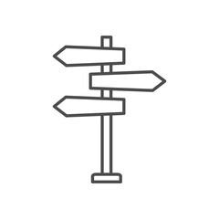 Signpost icon, direction. Travel, road sign. Vector illustration.