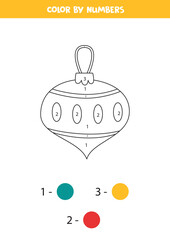 Obraz premium Color Christmas bauble by numbers. Educational math game.