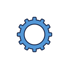 Blue Cog Wheel vector concept icon or logo
