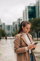 Fototapeta premium Text messages, using phone.