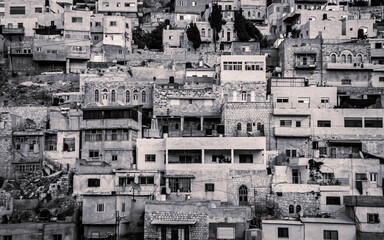 The densely populated area of the west bank next to Jerusalem, Israel.