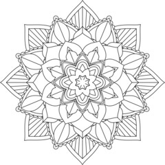 Easy Mandala coloring book simple and basic for beginners, seniors and children. Set of Mehndi flower pattern for Henna drawing and tattoo. Decoration in ethnic oriental, Indian style.