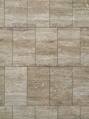 Travertine stone wall tiles texture background.