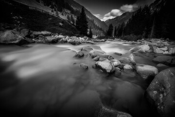 Mountain stony river Ruetz