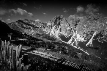 The mountainous landscape