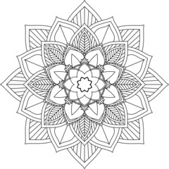 Easy Mandala coloring book simple and basic for beginners, seniors and children. Set of Mehndi flower pattern for Henna drawing and tattoo. Decoration in ethnic oriental, Indian style.