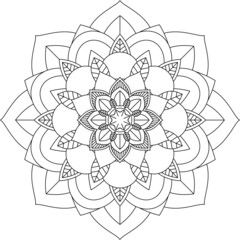 Easy Mandala coloring book simple and basic for beginners, seniors and children. Set of Mehndi flower pattern for Henna drawing and tattoo. Decoration in ethnic oriental, Indian style.