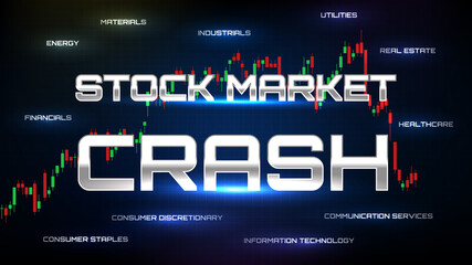 abstract backgroud of stock market crash with all sector
