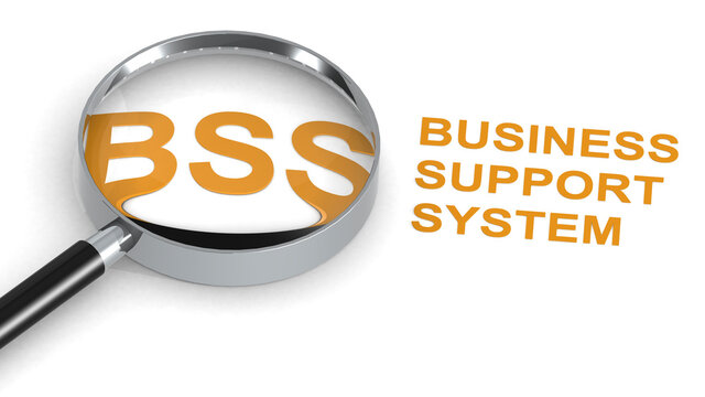BSS, Business Support System, word under magnifying glass