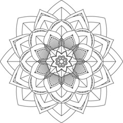 Easy Mandala coloring book simple and basic for beginners, seniors and children. Set of Mehndi flower pattern for Henna drawing and tattoo. Decoration in ethnic oriental, Indian style.