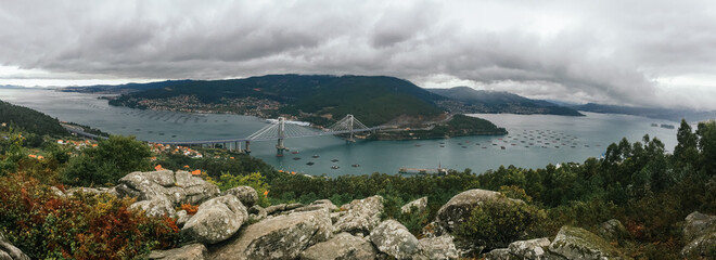 Bridge that crosses an estuary in Galicia