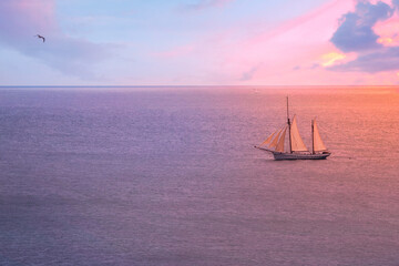 sailboat at sunset