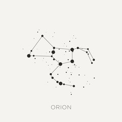 Star constellation zodiac orion black white vector © peotll