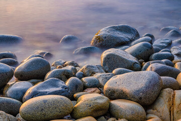 Fototapeta premium Queen beach or Hoang Hau beach, the famost beach at Quy Nhon city, Binh Dinh, Vietnam
