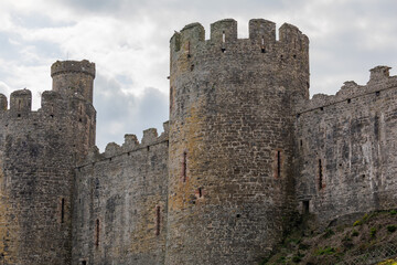 Fototapeta na wymiar The magnificent medieval fortress still towers over town after 700 years - Conwy Castle