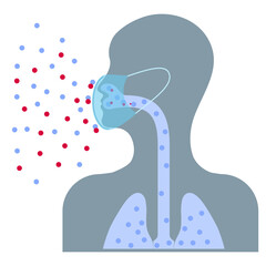 How the mask protects. Healthcare infographic elements. Vector illustration isolated on white background.