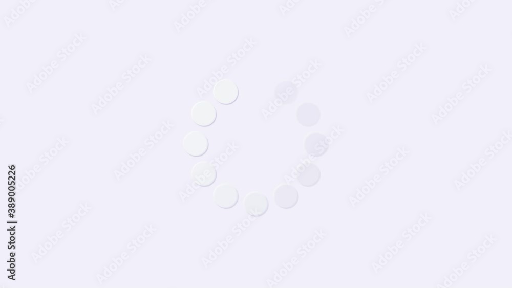 Poster loading animation. loading circle icon on green background. 4k video neumorphism