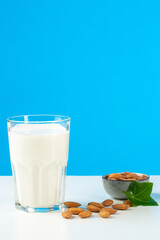 Glass of milk in studio