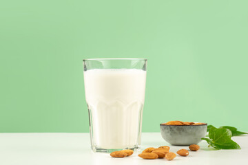 Glass of milk in studio
