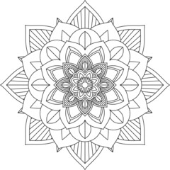 Easy Mandala coloring book simple and basic for beginners, seniors and children. Set of Mehndi flower pattern for Henna drawing and tattoo. Decoration in ethnic oriental, Indian style.