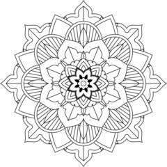 Easy Mandala coloring book simple and basic for beginners, seniors and children. Set of Mehndi flower pattern for Henna drawing and tattoo. Decoration in ethnic oriental, Indian style.