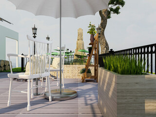 There are pavilions, plants, pools and other facilities in the garden