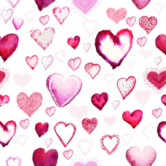 The seamless background of the heart. Vector illustration