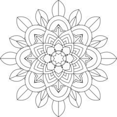 Easy Mandala coloring book simple and basic for beginners, seniors and children. Set of Mehndi flower pattern for Henna drawing and tattoo. Decoration in ethnic oriental, Indian style.