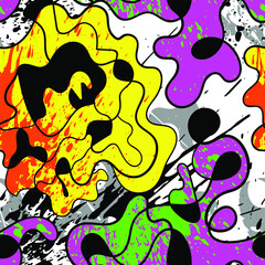 Seamless abstract colorful hand drawn pattern