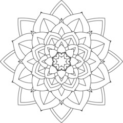 Easy Mandala coloring book simple and basic for beginners, seniors and children. Set of Mehndi flower pattern for Henna drawing and tattoo. Decoration in ethnic oriental, Indian style.