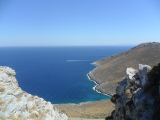 Island hopping between the beautiful beaches and mountains of Kalymnos, Leros and Lipsi in the...