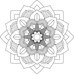 Easy Mandala coloring book simple and basic for beginners, seniors and children. Set of Mehndi flower pattern for Henna drawing and tattoo. Decoration in ethnic oriental, Indian style.