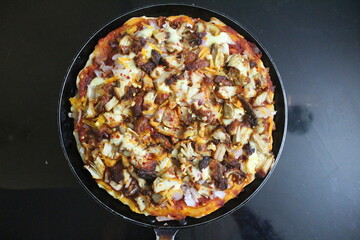 pizza with mushrooms