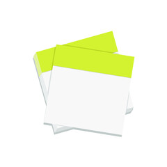 Notebook paper, tear-off paper sheets with a sticky layer. Vector illustration, flat cartoon color minimal design isolated on white background, eps 10.