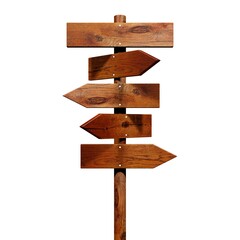 Holzpfeile zeigen in verschiedene Richtungen