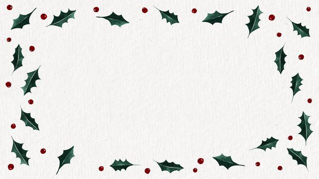 decorative greenery Christmas frame pattern watercolor paper festive foliage elements loop