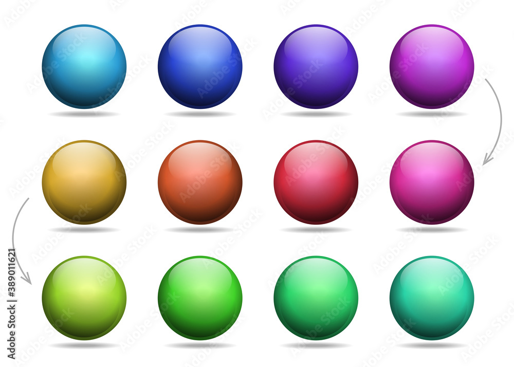 Poster set of multi colored balls. design element. vector illustration.