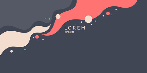 Poster with dynamic waves. Vector illustration in minimal style. Abstract background.