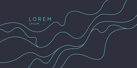 Poster with dynamic waves. Vector illustration in minimal style. Abstract background.
