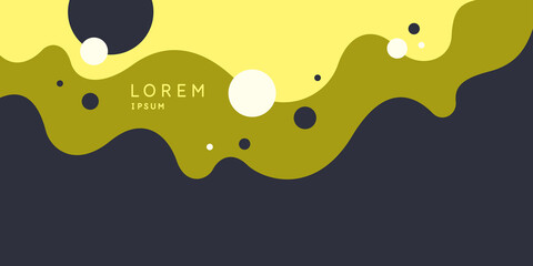 Bright poster with dynamic waves. Vector illustration in minimal style