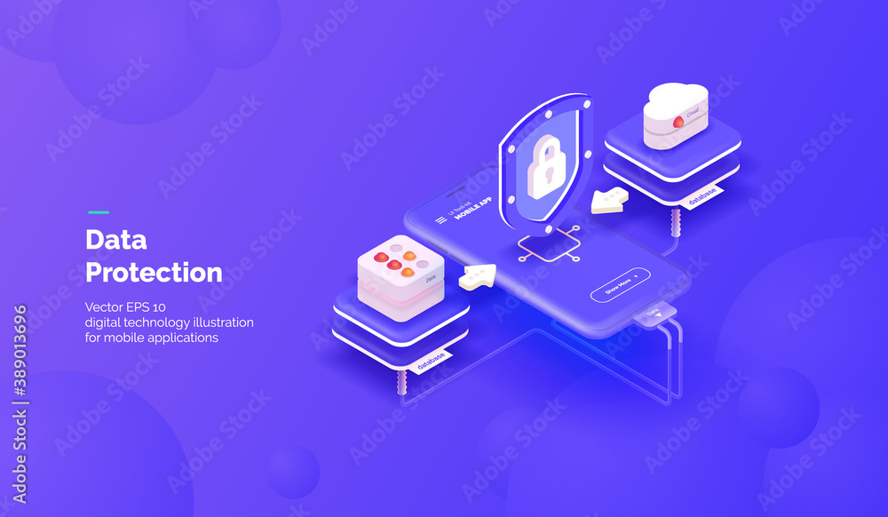 Poster data protection web service. data protection service for a mobile application. protection of data tr
