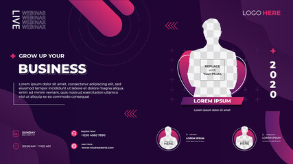 Dark purple liquid background. Suitable for web banner, business webinar, marketing webinar, Online class, landing page and many more