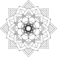 Easy Mandala coloring book simple and basic for beginners, seniors and children. Set of Mehndi flower pattern for Henna drawing and tattoo. Decoration in ethnic oriental, Indian style.