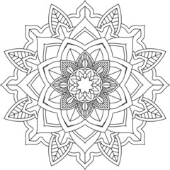 Easy Mandala coloring book simple and basic for beginners, seniors and children. Set of Mehndi flower pattern for Henna drawing and tattoo. Decoration in ethnic oriental, Indian style.